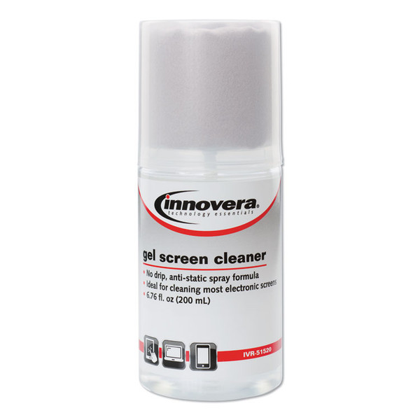 Anti-Static Gel Screen Cleaner, with Gray Microfiber Cloth, 4 oz Spray Bottle [SKU: IVR51520]