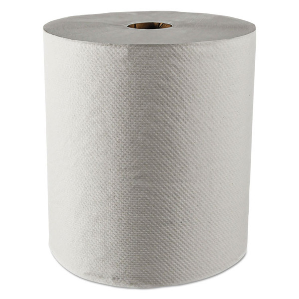 Essential 100% Recycled Fiber Hard Roll Towel, 1.5" Core, 8" x 800 ft, White, 12/Carton [SKU: KCC01052]