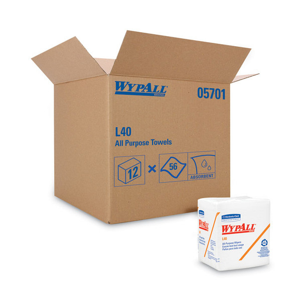 L40 Towels, 1/4 Fold, 12.5 x 12, White, 56/Box, 18 Packs/Carton [SKU: KCC05701]