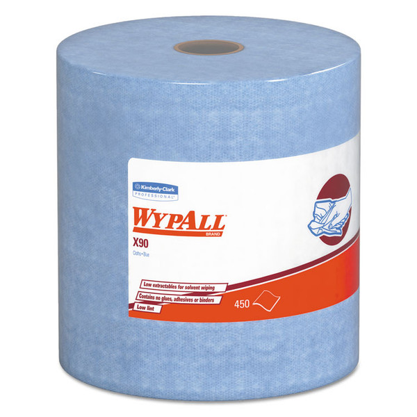 X90 Cloths, Jumbo Roll, 2-Ply, 11.1 x 13.4, Denim Blue, 450/Roll [SKU: KCC12889]