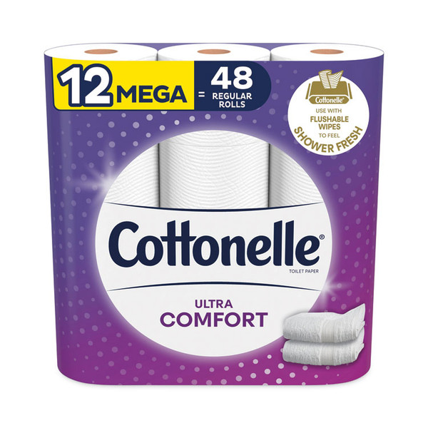 Ultra ComfortCare Toilet Paper, Soft Tissue, Mega Rolls, Septic Safe, 2-Ply, White, 284/Roll, 12 Rolls/Pack, 48 Rolls/Carton [SKU: KCC54165]
