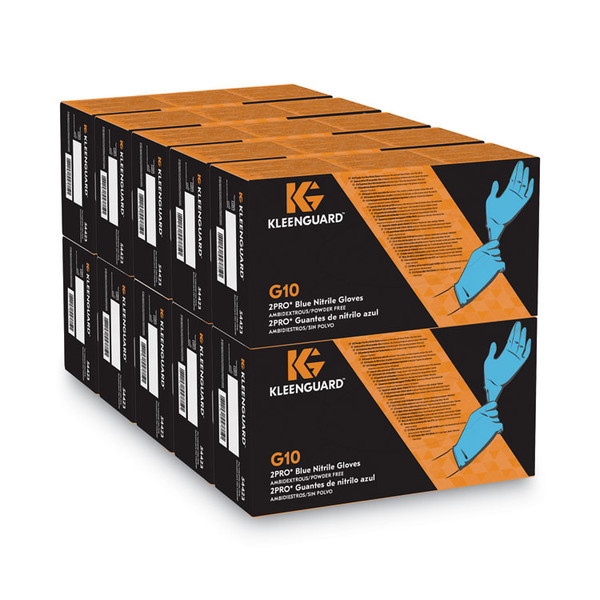 G10 2PRO Nitrile Gloves, Blue, Large, 100/Box [SKU: KCC54423]