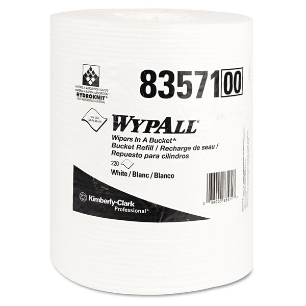 X70 Wipers in a Bucket Refills, No Bucket, 13 x 10, White, 220/Rolls, 3 Rolls/Carton [SKU: KCC83571]