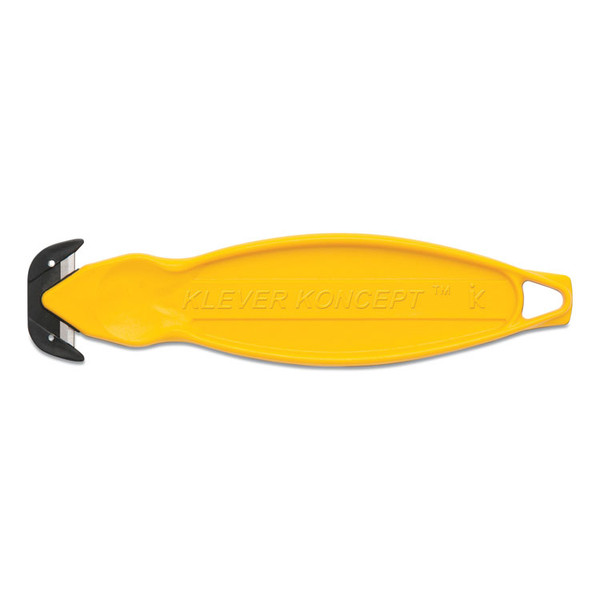 Safety Cutter, 5.75" Plastic Handle, Yellow, 10/Pack [SKU: KLVKCJ2Y]