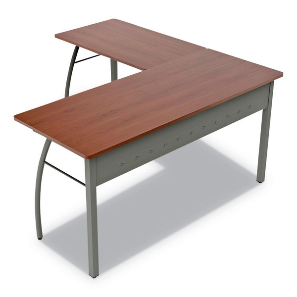 Trento Line L-Shaped Desk, 59.13" x 59.13" x 29.5", Cherry [SKU: LITTR737CH]