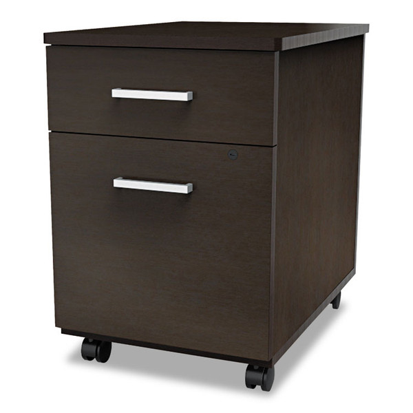 Trento Line Mobile Pedestal File, Left or Right, 2-Drawers: Box/File, Legal/Letter, Mocha, 16.5" x 19.75" x 23.63 [SKU: LITTR752MOC]