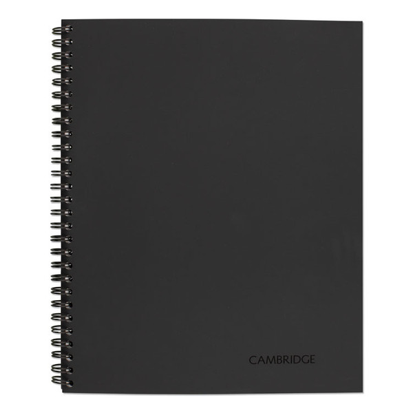 Wirebound Business Notebook, 1 Subject, Wide/Legal Rule, Black Cover, 11 x 8.5, 80 Sheets [SKU: MEA06062]