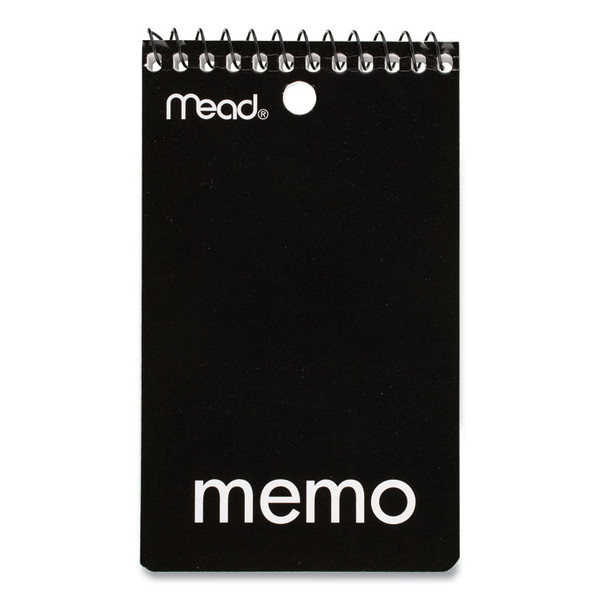 Wirebound Memo Pad with Wall-Hanger Eyelet, Medium/College Rule, Randomly Assorted Cover Colors, 60 White 3 x 5 Sheets [SKU: MEA45354]