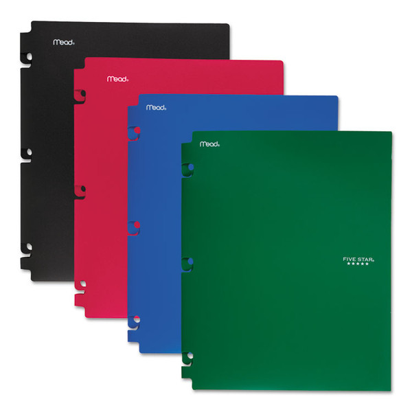 Snap-In Plastic Folder, 20-Sheet Capacity, 11 x 8.5, Assorted, Snap Closure, 4/Set [SKU: MEA73266]