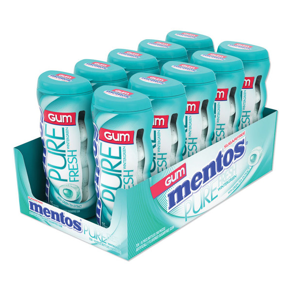 Pure Fresh Sugar-Free Gum, Wintergreen, 15 Pieces/Pack, 10 Packs/Box [SKU: MENVAM1463621]