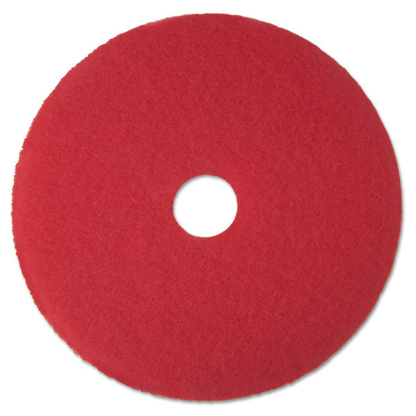 Low-Speed Buffer Floor Pads 5100, 12" Diameter, Red, 5/Carton [SKU: MMM08387]