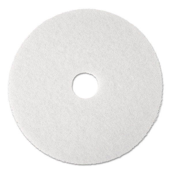 Low-Speed Super Polishing Floor Pads 4100, 17" Diameter, White, 5/Carton [SKU: MMM08481]