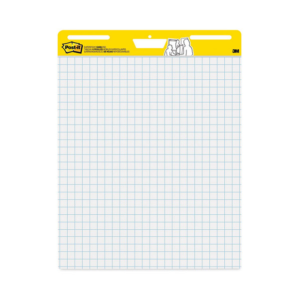 Vertical-Orientation Self-Stick Easel Pad Value Pack, Quadrille Rule (1 sq/in), 25 x 30, White, 30 Sheets, 4/Carton [SKU: MMM560VAD4PK]