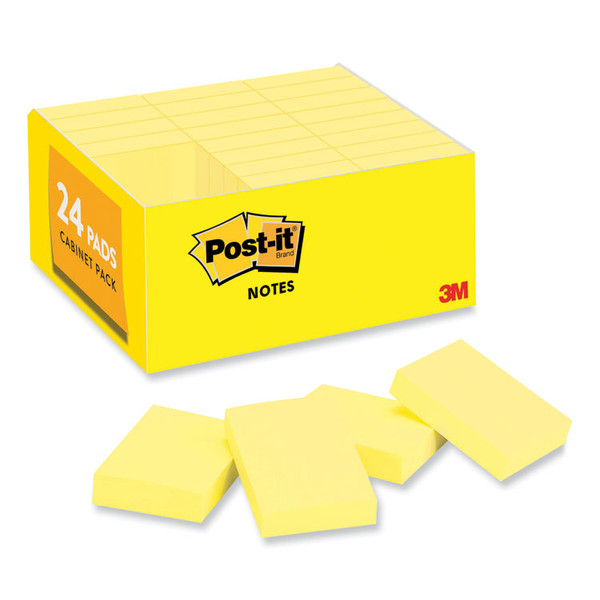 Original Pads in Canary Yellow, Value Pack, 1.38" x 1.88", 100 Sheets/Pad, 24 Pads/Pack [SKU: MMM65324VAD]
