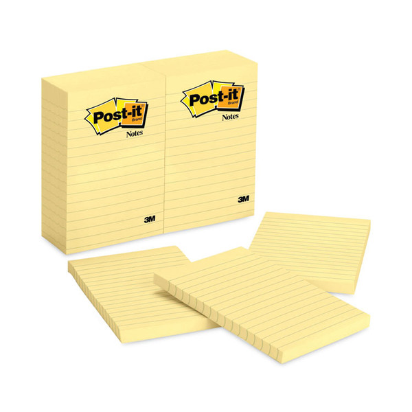 Original Pads in Canary Yellow, Note Ruled, 4" x 6", 100 Sheets/Pad, 12 Pads/Pack [SKU: MMM660YW]