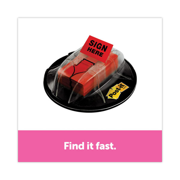 High Volume Flag Dispenser, "Sign Here", Red, 200 Flags/Dispenser [SKU: MMM680HVSHR]