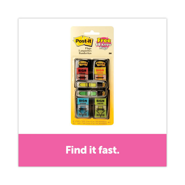 Arrow Message 1" Page Flags,200 "Sign Here", 48 Arrow, Four Colors, 248/Pack [SKU: MMM680SH4VA]