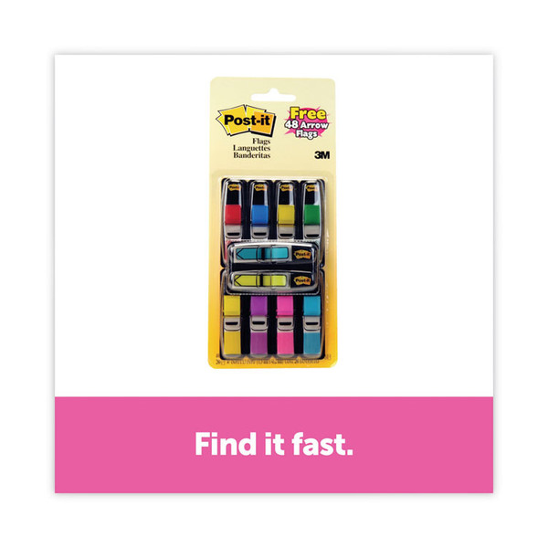 Page Flag Value Pack, 0.5 x 1.75, Assorted Colors, 280 Page Flags, 48, 1/2" Arrows/Pack [SKU: MMM683VAD1]