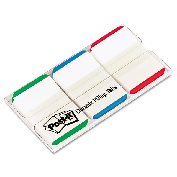 1" Lined Tabs, 1/5-Cut, Lined, Assorted Colors, 1" Wide, 66/Pack [SKU: MMM686LGBR]
