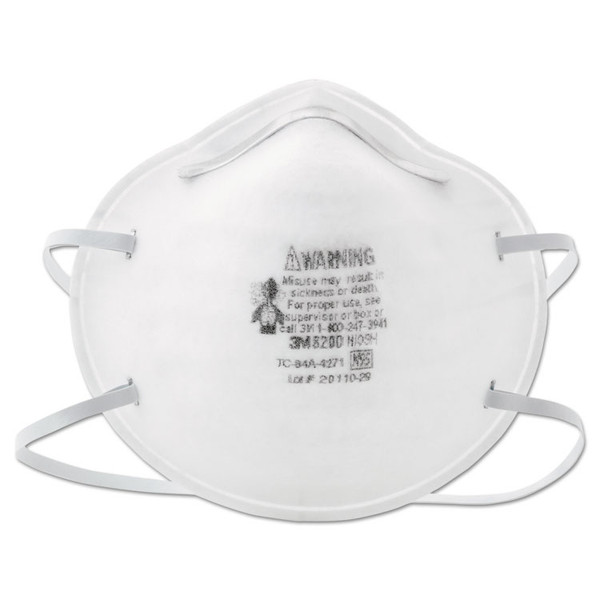 N95 Particle Respirator 8200 Mask, Standard Size, 20/Box [SKU: MMM8200]