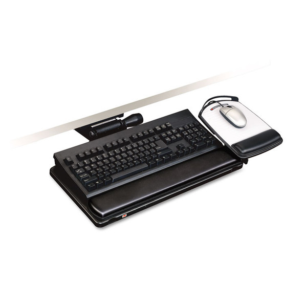 Easy Adjust Keyboard Tray, Highly Adjustable Platform, 23" Track, Black [SKU: MMMAKT150LE]