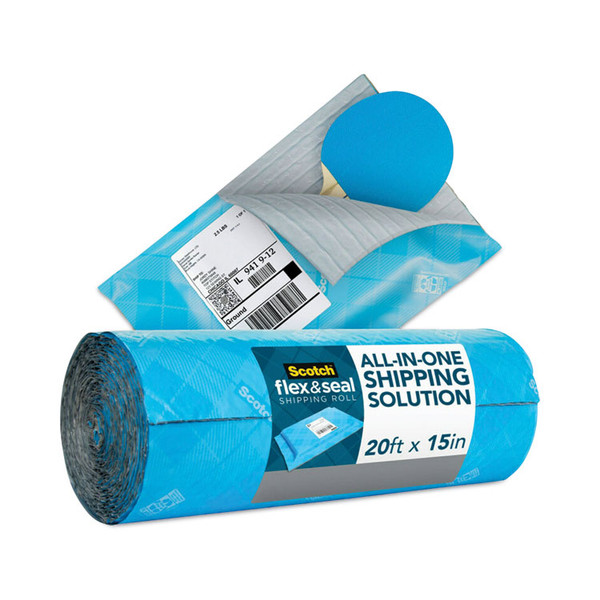 Flex and Seal Shipping Roll, 15" x 20 ft, Blue/Gray [SKU: MMMFS1520]