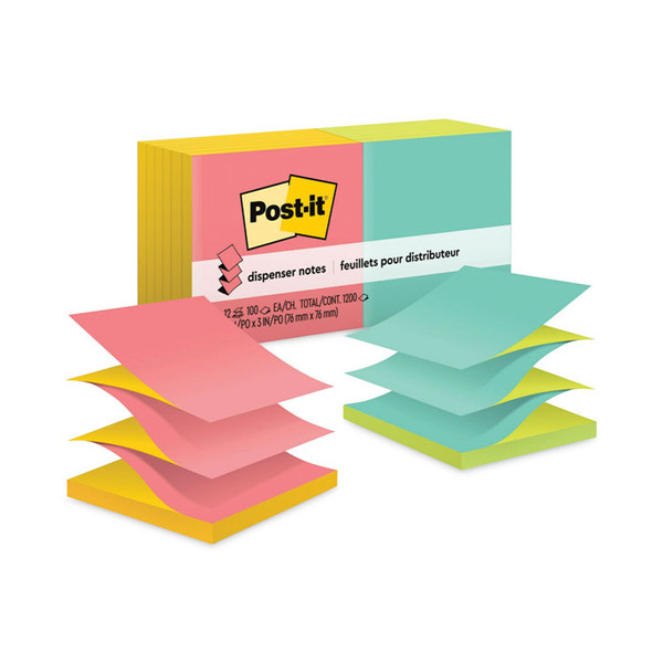 Original Pop-up Refill, Poptimistic Collection Alternating-Color Value Pack, 3" x 3", 100 Sheets/Pad, 12 Pads/Pack [SKU: MMMR330NALT]
