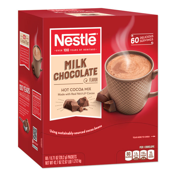 Hot Cocoa Mix, Milk Chocolate, 0.71 oz Packet, 60 Packets/Box [SKU: NES26791]