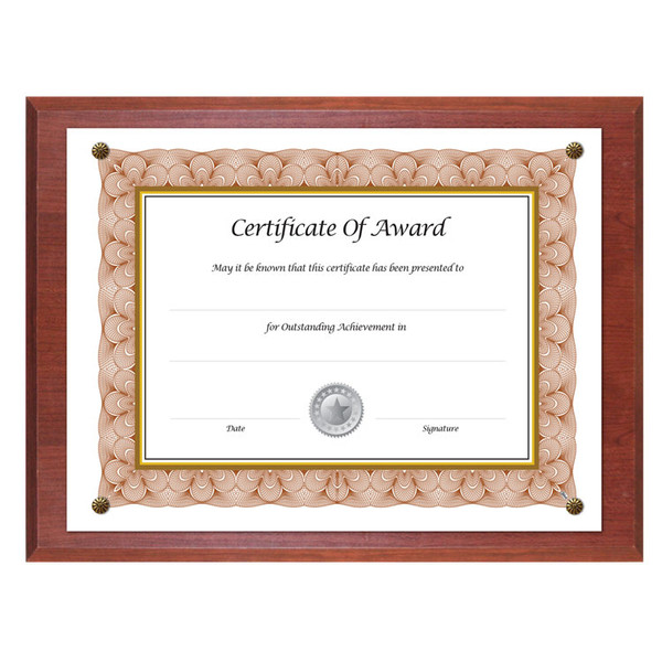 Award-A-Plaque Document Holder, Acrylic/Plastic, 10.5 x 13, Mahogany [SKU: NUD18813M]