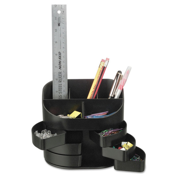 Double Supply Organizer, 11-Compartments, 6 Drawers, Plastic, 6.5 x 4.75 x 5.75, Black [SKU: OIC22822]