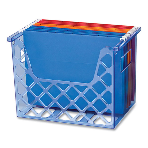 Blue Glacier Desktop File Organizer, 1 Section, Letter-Size, 8.63" Long, Translucent Blue [SKU: OIC23221]