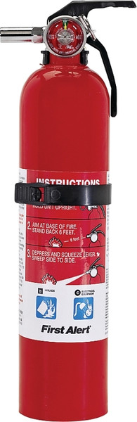 FIRST ALERT GARAGE1 Rechargeable Fire Extinguisher, 2.5 lb Capacity, Sodium Bicarbonate, 10-B:C Class [SKU: ORG3265550]