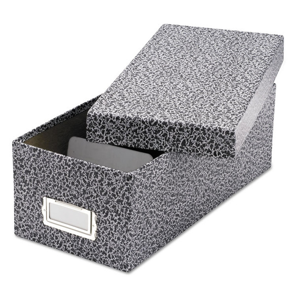 Reinforced Board Card File, Lift-Off Cover, Holds 1,200 3 x 5 Cards, 5.13 x 11 x 3.63, Black/White [SKU: OXF40588]
