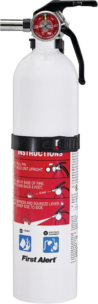 FIRST ALERT REC5 Rechargeable Fire Extinguisher, 2 lb Capacity, Sodium Bicarbonate, 5-B:C Class [SKU: ORG8676389]