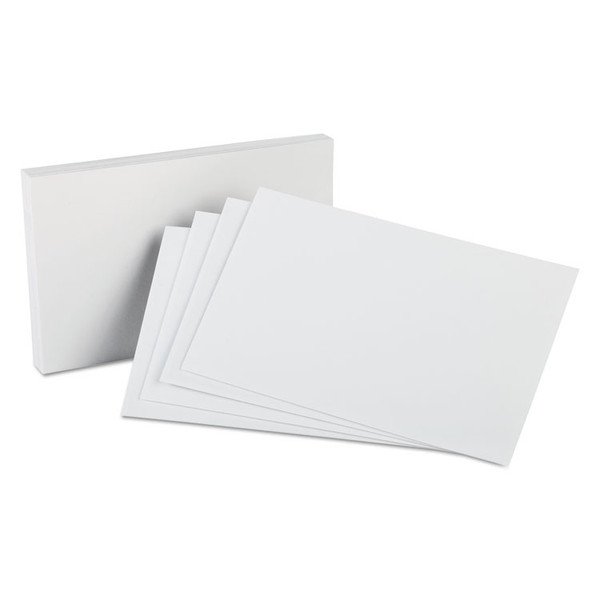 Unruled Index Cards, 5 x 8, White, 100/Pack [SKU: OXF50]
