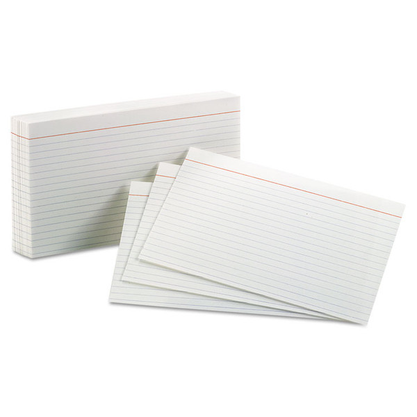 Ruled Index Cards, 5 x 8, White, 100/Pack [SKU: OXF51]