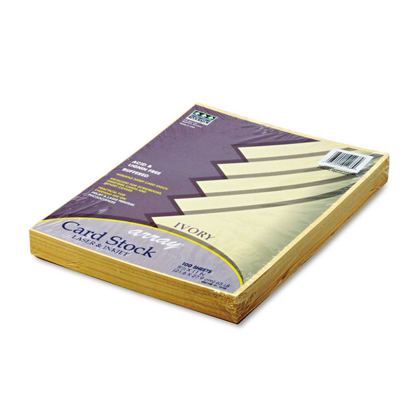 Array Card Stock, 65 lb Cover Weight, 8.5 x 11, Ivory, 100/Pack [SKU: PAC101186]