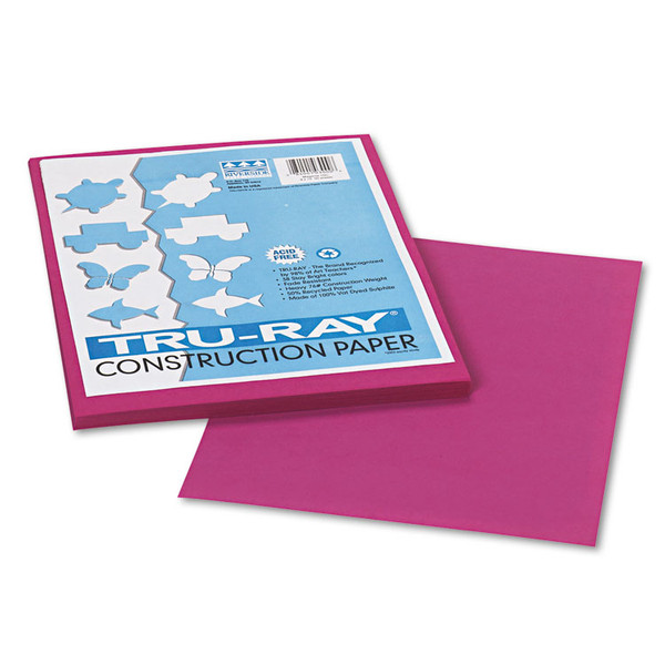Tru-Ray Construction Paper, 76 lb Text Weight, 9 x 12, Magenta, 50/Pack [SKU: PAC103000]