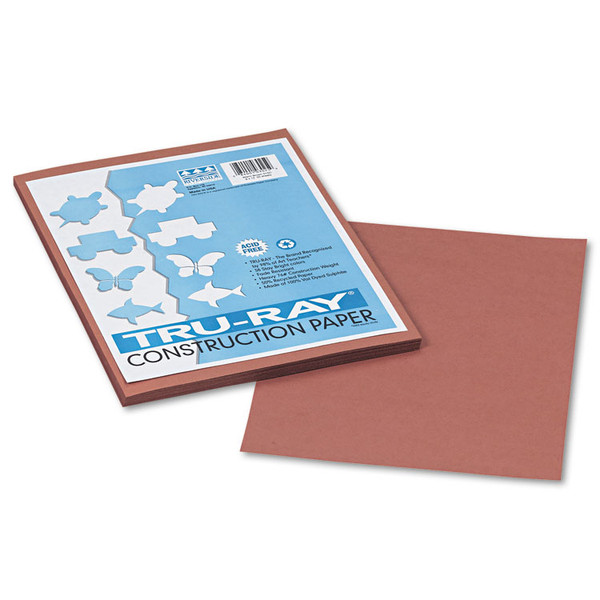 Tru-Ray Construction Paper, 76 lb Text Weight, 9 x 12, Warm Brown, 50/Pack [SKU: PAC103025]