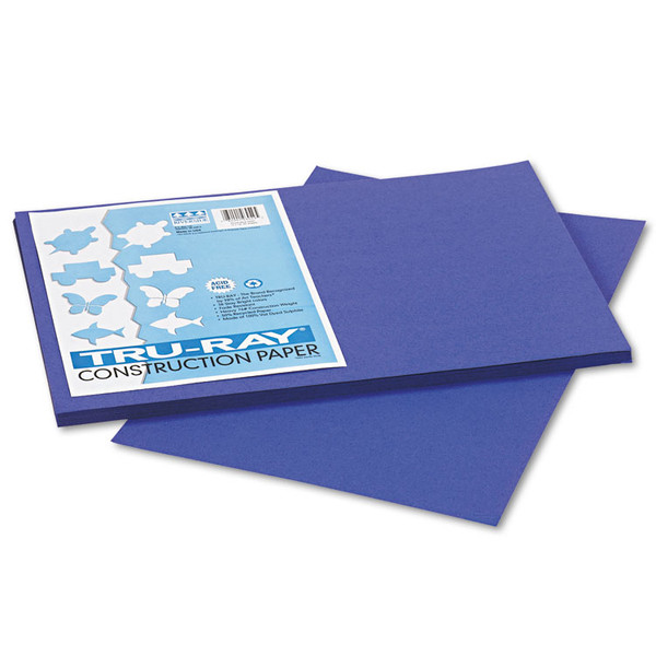 Tru-Ray Construction Paper, 76 lb Text Weight, 12 x 18, Royal Blue, 50/Pack [SKU: PAC103049]