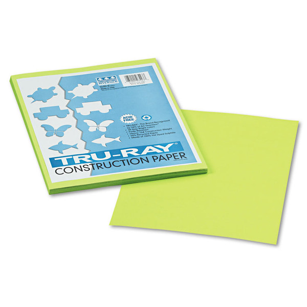 Tru-Ray Construction Paper, 76 lb Text Weight, 9 x 12, Brilliant Lime, 50/Pack [SKU: PAC103423]