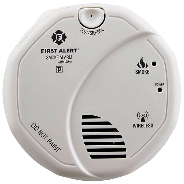 FIRST ALERT 1039826 Wireless Smoke Alarm with Voice Location, 3 V, Photoelectric Sensor, 85 dB, Alarm: Audible [SKU: ORG7509524]