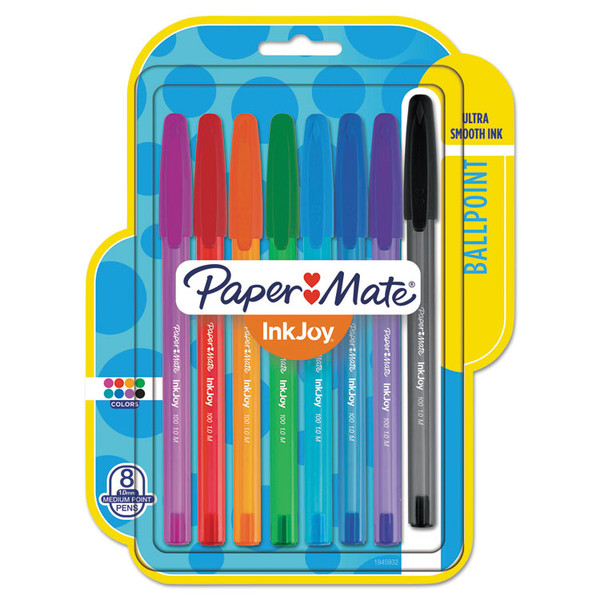 InkJoy 100 Ballpoint Pen, Stick, Medium 1 mm, Eight Assorted Ink and Barrel Colors, 8/Pack [SKU: PAP1945932]