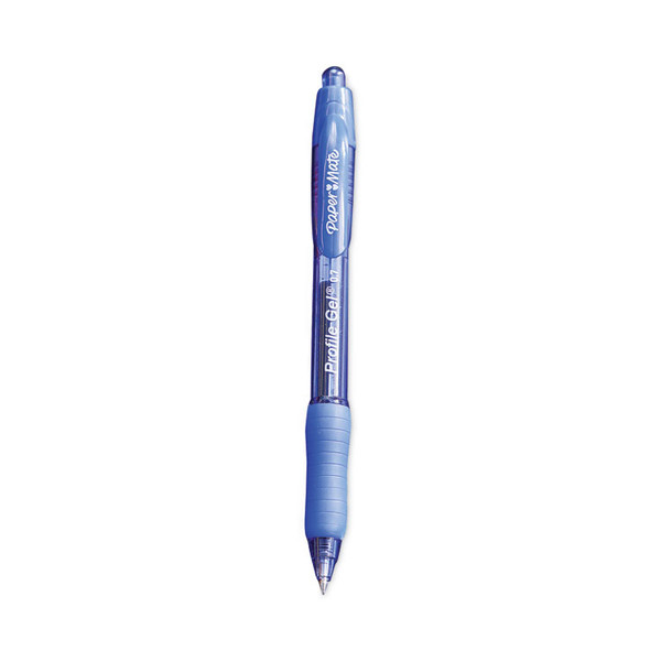 Profile Gel Pen, Retractable, Fine 0.5 mm, Blue Ink, Translucent Blue Barrel, Dozen [SKU: PAP2102130]