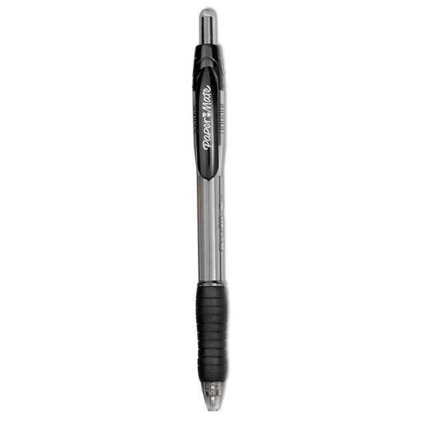 Profile Ballpoint Pen, Retractable, Bold 1.4 mm, Black Ink, Black Barrel, Dozen [SKU: PAP89465]