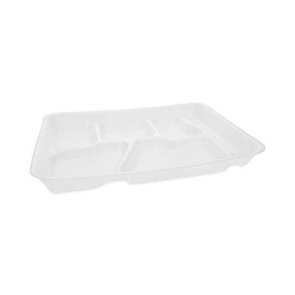 Foam School Trays, 6-Compartment, 8.5 x 11.5 x 1.25, White, 500/Carton [SKU: PCT0TH10601SGBX]