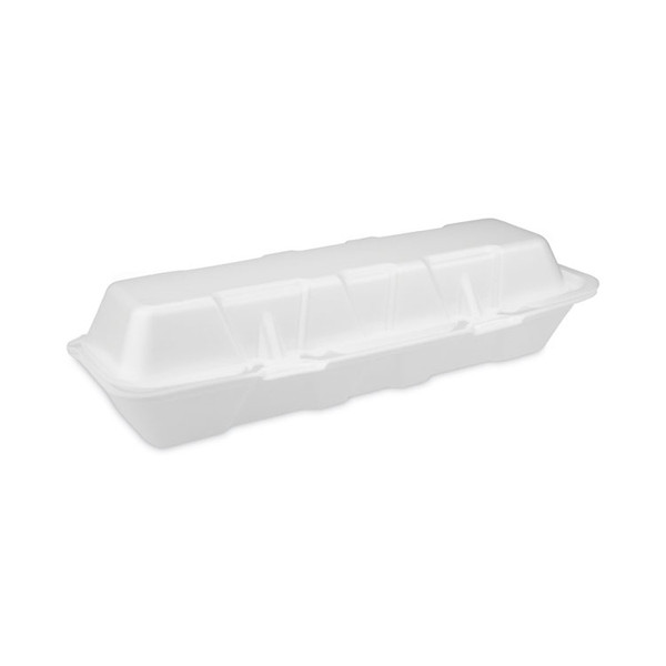 Foam Hinged Lid Containers, Dual Tab Lock Hoagie, 13 x 4 x 4, White, 250/Carton [SKU: PCT0TH1X267000Y]