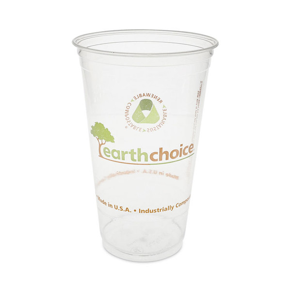 EarthChoice Compostable Cold Cup, 24 oz, Clear/Printed, 580/Carton [SKU: PCTYPLA24CEC]