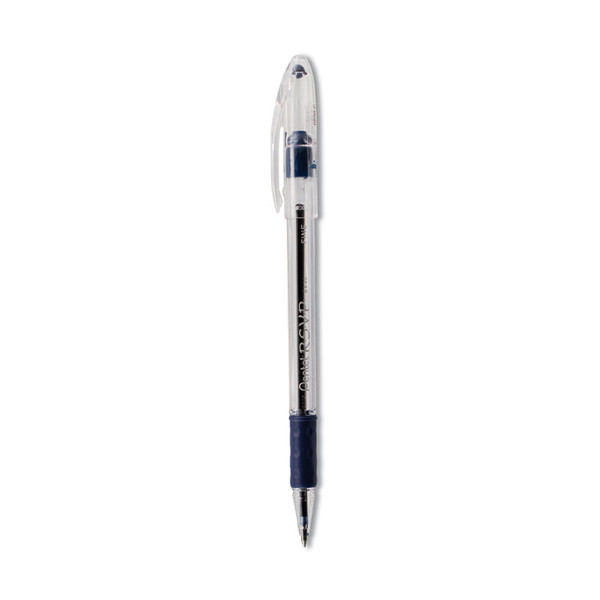 R.S.V.P. Ballpoint Pen, Stick, Fine 0.7 mm, Blue Ink, Clear/Blue Barrel, Dozen [SKU: PENBK90C]