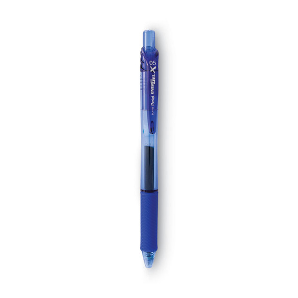 EnerGel-X Gel Pen, Retractable, Fine 0.5 mm Needle Tip, Blue Ink, Blue Barrel, Dozen [SKU: PENBLN105C]